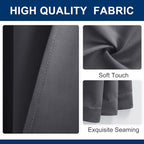 Hiasan Privacy Room Divider Patio Sliding Door Curtain Extra Wide Blackout Thermal Insulated Curtains with Back Tab & Rod Pocket for Bedroom Partition Living Room (120 x 108 Inches, Dark Grey)