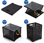42L Collapsible Plastic Laundry Baskets,Foldable Laundry Hamper,Pack of 2 (Black)