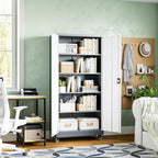 Letaya Metal Garage Storage Cabinets with Lock Door and Adjustable Shelves, Steel Tool Cabinets for Home,Office,Warehouse Organisieren (Grey White, 75" H)