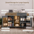Kitchen Island with Power Outlets & Drop Leaf, Kitchen Cart with Storage, Drawer and Spice Rack, Tower Rack, Island Table, Black and Rustic Brown