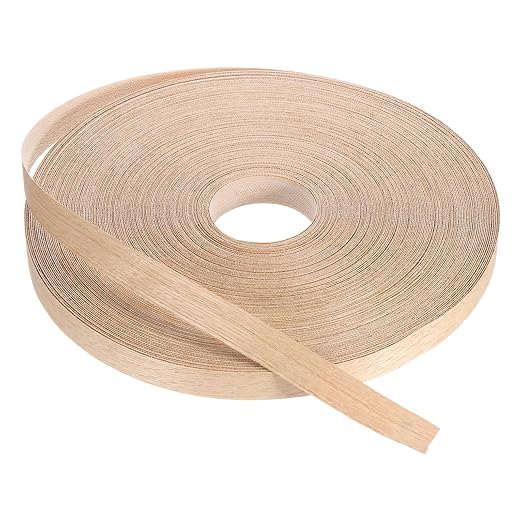 PATIKIL Red Oak Edge Banding, 1 Inch x 250 ft Wood Veneer Tape Pre-glued Flexible Plywood Edge Banding with Hot Melt Adhesive for Furniture Restoration