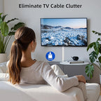 Delamu Large 236in Cord Hider, Cord Covers for 3-4 Wires on Wall, Premium TV Cable Hider, Paintable Wire Hiders Wire Covers for Cords on Wall, Easier Setup Cable Cover Raceway, W1.18 × H0.63in, White