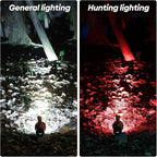 Rechargeable Spotlight Floodlight Combo 1000,000 High Lumen LED, IP67 Waterproof Spot Light COB Flood Light, Impact Resistant Handheld Spotlight with Foldable Stand and Detachable Red Lens