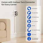 Delamu 236in Cord Hider, Cord Covers for 2-3 Wires on Wall, Premium TV Cable Hider, Paintable Wire Hiders Wire Covers for Cords on Wall, Easier Setup Cable Cover Raceway, W0.94 H0.47in, White