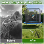 VVOKGO Trampoline Stakes 12 Inches Anchors High Wind Heavy Duty, 8-Pack U Shaped Tie Down Anchor Kit for Ground, Camping Tent, Soccer Net, Swing Set, Black