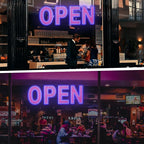 Open Sign for Business, 30"x10" Dimmable Large LED Open Signs with Hanging Installation for Bar Pubs Store Restaurant Office Hotel Salon Red & Blue