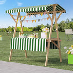 Outdoor Vendor Cart, Portable Cart with Canopy, Movable Stall Display Stand, Foldable Vending Stand Kiosk Display Trolley with Canopy, for Market, Street Food, Events(Green 3,150cm/59in)