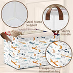 Aviation Themed Storage Basket Large 17x11.5x10.5 Inche-Collapsible Fabric Organizer Bin with Handles for Boys Room, Travel Decor, Toys-Decorative Hamper with Colorful Airplane Silhouettes-Single Pack