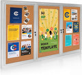 Lockable Outdoor Enclosed Bulletin Board, Weatherproof Cork Noticeboard with Locking Door, Wall-Mounted Aluminum Silver Framed Display Case for Messages,70x36 Inch