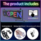 Led Sign Custom Programmable Scrolling Outdoor Digital For Business Matrix Panel Electronic Message Board Display Screen Waterproof Ip65 Wifi/App Control 96x32 Rgb Matrix, 39"X14"