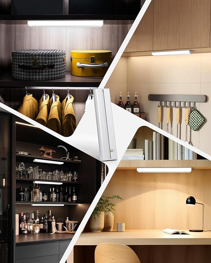 12 Inch Hardwired Under Cabinet Lighting, 3 Color Setting Dimmable LED Under Cabinet Lights Wired, 700LM Linkable Under Counter Lights for Kitchen, 8W, CRI>97