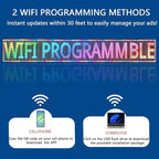 HS Programmable Scrolling led sign, High Brightness Full Color Outdoor Waterproof, Digital Display Board for Advertising Store Business Window Restaurant P10 (39''x8'')