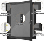 Mifuro 26"x20" Enclosed Bulletin Board, Outdoor Lockable Weather-Resistant Aluminum Cork Noticeboard for School & Office, Black Frame w/Grey Flet