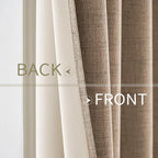 MIULEE 100% Blackout Linen Textured Curtains for Bedroom Solid Thermal Insulated Copper Brown Grommet Room Darkening Curtains & Drapes Luxury Decor for Living Room Nursery 52 x 120 Inch (2 Panels)