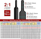 Chanzon 2:1 Ratio 5/8" (16mm) Heat Shrink Tubing 3.3Ft Roll (1M Total Length) Black Polyolefin Sleeving Wrap Shrinking 2 to 1 1pcs