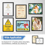 Magnetic Sign Holder 8.5 x 11 Inches Self-Adhesive Magnetic Display Frame 6 Pack Magnet Sign Holders Picture Frame Document Holder for Wall, Window, Classroom, Office, Poster Store（The back is self-adhesive）