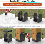 4X4 Post Base for Concrete, Heavy-Duty Post Deck Base Anchor for 3.5x3.5 Wood, Capacity: 10,000 Lbs , Post Base Holder for Deck Gazebo Pergola Porch，Includes Fastener & Screw (2 Pack)