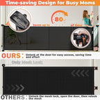 Retractable Baby Gates Dog Gate - 200" Extra Wide Expandable Child Safety Gate, 37" Tall Toddler Pet Mesh Gate with Reinforced Strips for Doorways, Stairs, Hallways, Outdoor & Indoor Large Openings