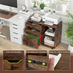 LOKO 3-Drawer File Cabinet, Mobile Printer Stand Cabinet with Adjustable Shelf, Rolling Lateral Filing Cabinet with Wheels for Letter, A4, Legal Size, for Home Office Organization (Rustic Brown)