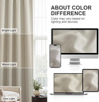 PONY DANCE Cream Draperies & Curtains - Room Darkening Rod Pocket Top Thermal Insulated Noise Reducing Short Curtain Panels for Kitchen Bedroom, 42 Wide x 45 Inches Long,Cream, 2 PCs