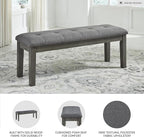 Signature Design by Ashley Hallanden Rustic Tufted Upholstered Dining Room Bench, Gray