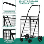 YITAHOME Folding Shopping Cart with Wheels, Portable Collapsible Grocery Cart for Seniors, Rolling Utility Cart for Laundry, Storage & Organizer (Foldable, Easy Carry)