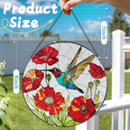 Stained Glass Window Hanging, 8 Inch Hummingbird Stained Glass Suncatcher, Sun Catcher Indoor Window, Hummingbird Decor, Gifts for Mom, Gifts for Grandma, Mothers Day, Christmas, Birthday Gift