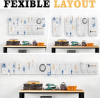 Pegboard Smith 48PCS Metal Pegboard Kit – 12"x24" Tool Storage Wall Organizer Pegboard with Hooks and Bins for Garage, Workshop, Kitchen, Office, and Craft Room (Gray)