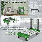 WarmyouHaul Pro Folding Hand Truck, 441LBS Capacity, Adjustable Platform (24-30") & Handle (28-35") 4" Rubber Wheels with 360° Swivel & Parking Brake, for Moving, Commercial, Apartment , Warehouse Use