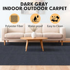 Marine Carpet,6 FT x 23 FT Dark Gray Indoor Outdoor Carpet 0.2" Thick Boat Carpet with Water-Proof TPE Backing, Non-Slide Outdoor Marine Carpet Roll for Home, Patio, Porch, Deck