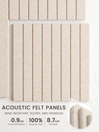 Bumusty Large Cork Board Alternative-47 x35 Felt Bulletin Board Tiles, with 30 Pushpins, 70 Adhesive Tabs, 12-Pack Slat Wall Paneling, Cork Boards for Office Push Pin Board Felt Board-Oatmeal