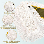 4-Pack 36'' Universal Microfiber and Cotton Mop Pads – Loop End - Easy Zipper - Compatible with Industrial Dust Mops – Reusable Replacement Heads for Commercial Floor Cleaning & Janitorial Supplies