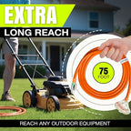 75ft Outdoor/Indoor Extension Cord 3-Outlet 12/3 Gauge Extra Heavy Duty ETL Listed, 3 Prong SJTW, Waterproof, Flexible Cold-Resistant Long Power Cord,15A 125V 1875W, Orange by LifeSupplyUSA
