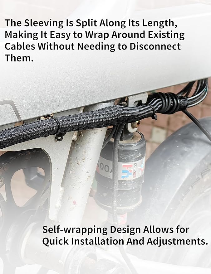 Cable Management Split Wire Loom Sleeve - Cord Hider & Protector for Desk, Pet Chew Proof, Wire Cover Organizer, Flexible Tube for Wires and Cables (5/16 Inch 50FT, Black)