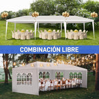 10x30 FT Party Tent, Outdoor Wedding Tents for Parties, Canopy Event Tent with 5 Removable Sidewalls, Waterproof Gazebo Shelter for Birthday Parties, Weddings, BBQs & Events (10X30FT-5Sides White)