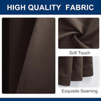 Hiasan Patio Sliding Room Divider Door Curtains - Extra Wide Privacy Room Thermal Insulated Blackout Curtain with Back Tab & Rod Pocket for Bedroom Partition(100 x 108 Inches, Brown)