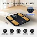 EILISON Highly Advance 2-in-1 Digital & Analog Weighing Scale for Body Weight-400lbs, 4 High Precison GX Sensor Accurate, Thick Tempered Glass, Extra Large Display (red) (Smart Black)
