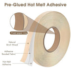 BEVTEE Birch Edge Banding, 3/4 Inch x 100 ft Wood Veneer Roll Pre-glued, Flexible Birch Iron-on Veneer Edge Band for Plywood & Furniture Edging, Natural Wood Color for DIY & Professional Projects