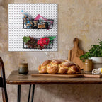 Sieral 4 Pcs Large Pegboard Baskets Set 12 x 6.5 x 4 Inch Black Metal Wire Baskets Peg Board Organizer Accessories Wall Mount Pegboard Bins Workbench Garage Storage Versatile Wall Organizer Attachment