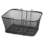 SSWBasics Black Metal Shopping Baskets With Stand and Sign - Set of 12 - Basket Dimension 17"W x 12"D x 7"H - Perfect for Retail, Thrift, Grocery, and Convenience Stores