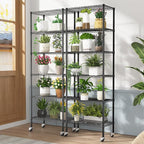 3 Pack Rolling 6-Tier Space-Saving Garage Wire Rack Shelving, 14"D x 24"W x 71"H Adjustable Metal Shelving with Wheels, 750 lbs Capacity Heavy Duty Storage Shelves for Garage, Closet & Kitchen, Black