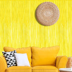 2 Pack Backdrop Curtains, 3.28 FT x 7.05 FT Yellow Color Tinsel Backdrop, Metallic Foil Backdrop Fringe Curtains Party Streamer, Party Decorations Photo Backdrop for Birthday