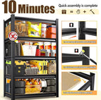 2 Pack Garage Shelving Heavy Duty Storage Shelves 3000LBS Adjustable Garage Shelves 5 Tier Metal Shelving Unit Utility Rack Shelf for Storage Kitchen Warehouse Pantry, 72 "H x 45.7 "W x 20" D