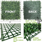 Grass Wall Panels 12Pcs 20"x 20" Artificial Boxwood Hedge Wall Realistic UV-Resistant Easy Install for Indoor Outdoor Privacy Fence & Garden Decor, Party Balcony and Backyard