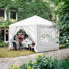 10x10 FT Party Tent, Outdoor Wedding Tents for Parties, Canopy Event Tent with 4 Removable Sidewalls, Waterproof Gazebo Shelter for Birthday Parties, Weddings, BBQs & Events (10X10FT-4Sides White)