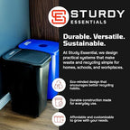 City Box 7 Gallon Waste Bin Trash Can with Lid for Residential, Offices, and Commercial Recycling - NYC Compliant - Black
