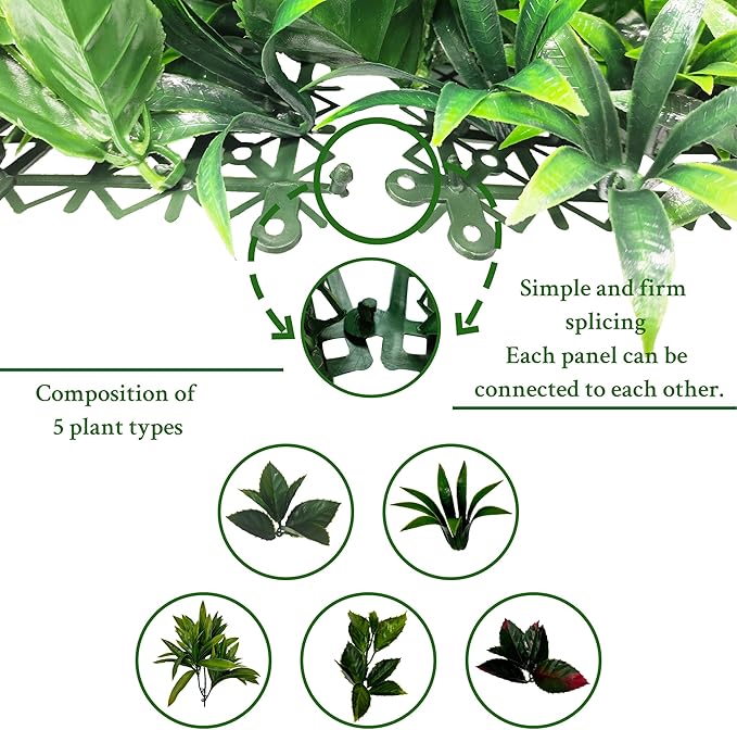 Artificial Boxwood Panels: 40" x 120" (33.5 sqft) UV-Anti Fake Grass Ivy Privacy Hedge Greenery Backdrop Fence Wall Screen for Garden Fence Covering Privacy, Outdoor Indoor Home Decor
