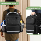Cleaning Backpack with Bottom Plate & Waterproof Bottom, Large Supplies Bag with Multiple Pockets for Housekeeping Tools, Cleaning Products Caddy Organizer for Home & Car