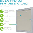 Ghent 36"x24" 1-Door Outdoor Enclosed Vinyl Bulletin Board, Shatter Resistant, with Lock, Satin Aluminum Frame - Ivory (PA13624VX-185), Made in The USA