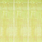 3 Pack Foil Fringe Backdrop - Transparent Green Shiny Tinsel Curtains for Party Decoration/Photo Booth Props - 3.3x8.2 FT Metallic Foil Backdrop for Birthday Wedding Graduation Christmas